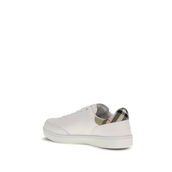 Burberry Witte Kalfskin Bos Taurus Lage Sneakers - Image 3