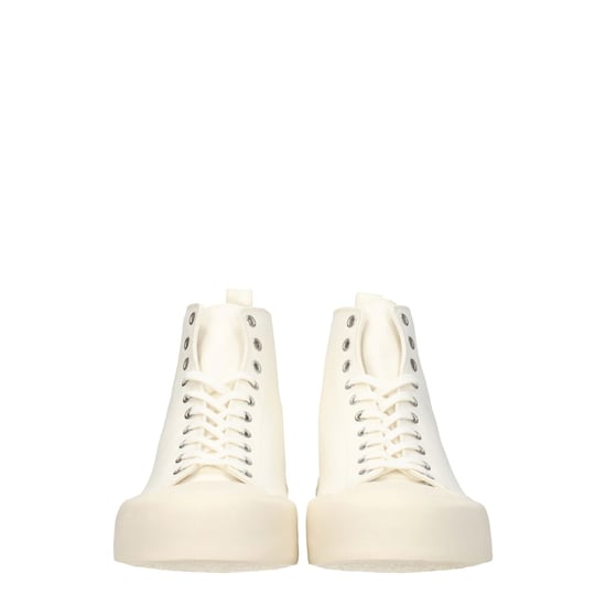 Jil Sander Beige Tyg Hög Top Sneaker - Image 3