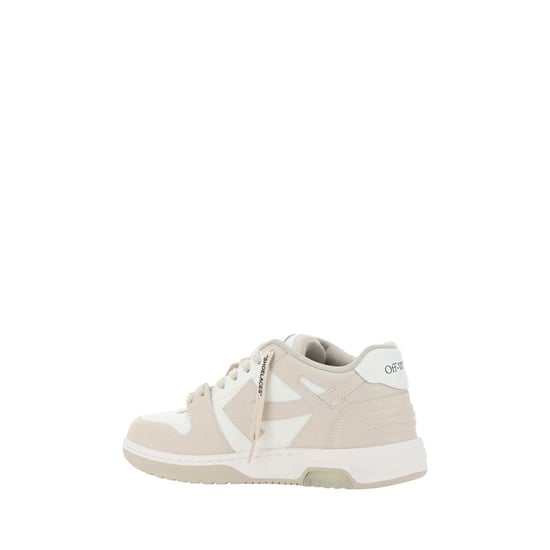 Off-White Beige Polyester Lage Sneakers - Image 3