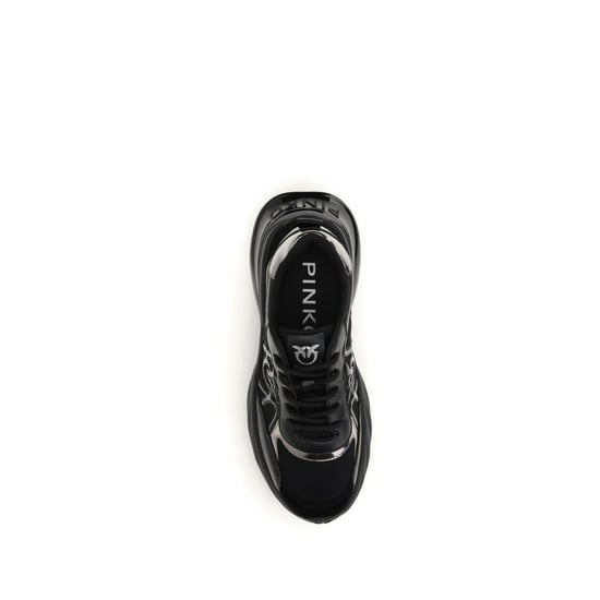 PINKO Zwarte Kalfsleren Bos Taurus Chunky Sneakers - Image 4