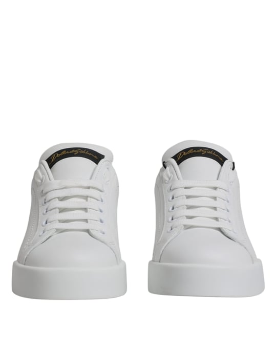 Dolce & Gabbana Witte Leren Klassieke Lage Sneakers Schoenen - Image 2