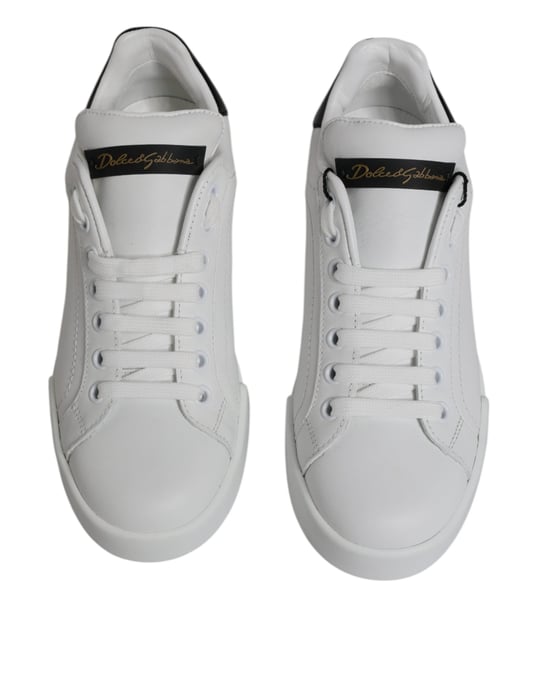 Dolce & Gabbana Witte Leren Klassieke Lage Sneakers Schoenen - Image 3