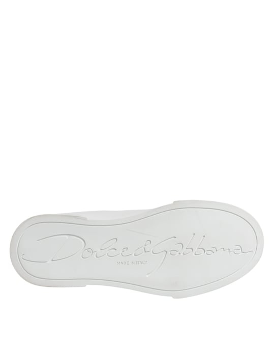 Dolce & Gabbana Witte Leren Klassieke Lage Sneakers Schoenen - Image 6