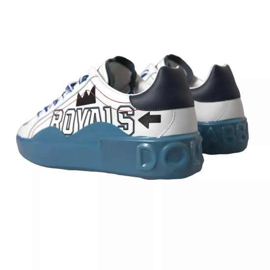 Dolce & Gabbana Blauw Witte Gedrukte Portofino Melt Sneakers - Image 2