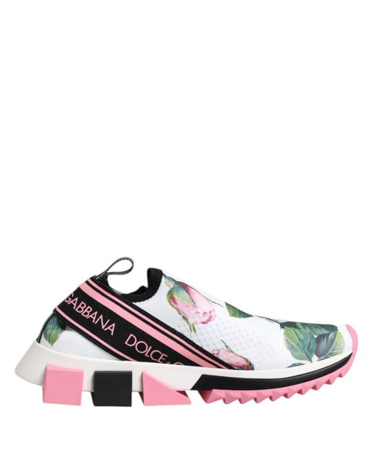 Dolce & Gabbana Witte Rozenprint Sorrento Sneakers Schoenen - Image 2