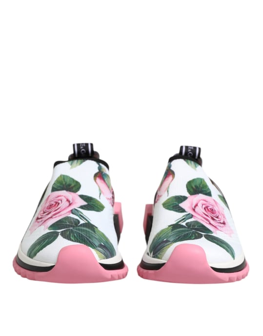Dolce & Gabbana Witte Rozenprint Sorrento Sneakers Schoenen - Image 3
