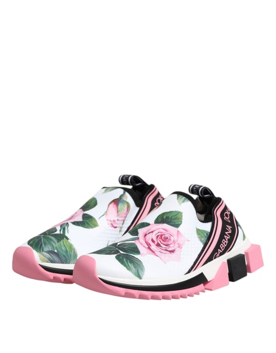 Dolce & Gabbana Witte Rozenprint Sorrento Sneakers Schoenen - Image 5