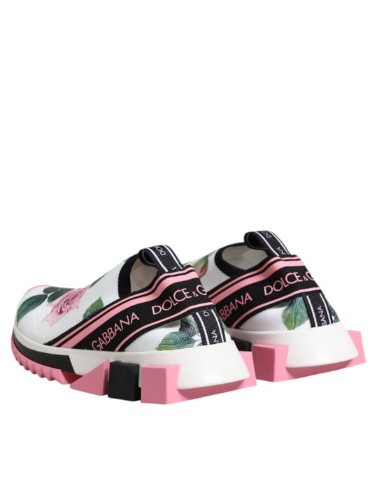 Dolce & Gabbana Witte Rozenprint Sorrento Sneakers Schoenen - Image 6
