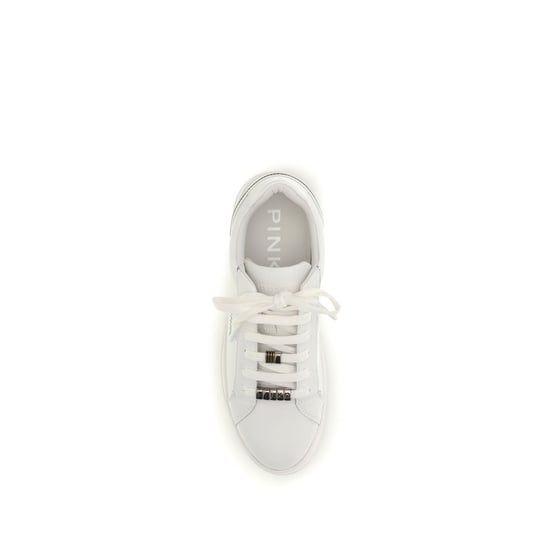 PINKO Witte Kalfslederen Bos Taurus Lage Sneakers - Image 4