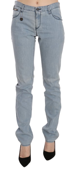 Costume National Lichtblauwe Hoge Taille Skinny Denim Jeans - Image 1