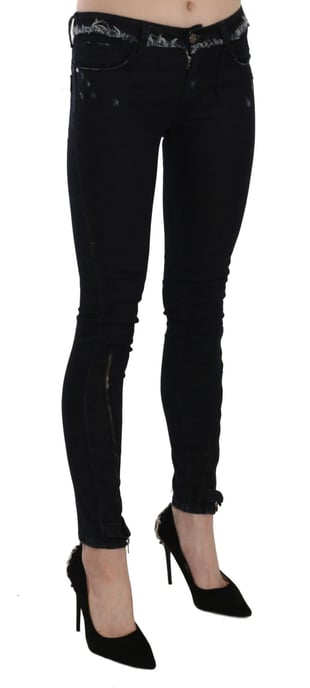 Costume National Zwart Lage Taille Rits Leg Skinny Denim Jeans - Image 5