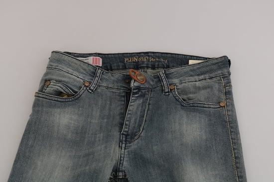 PLEIN SUD Blåtvättad Låg Midja Slim Fit Skinny Denim Casual Jeans - Image 6