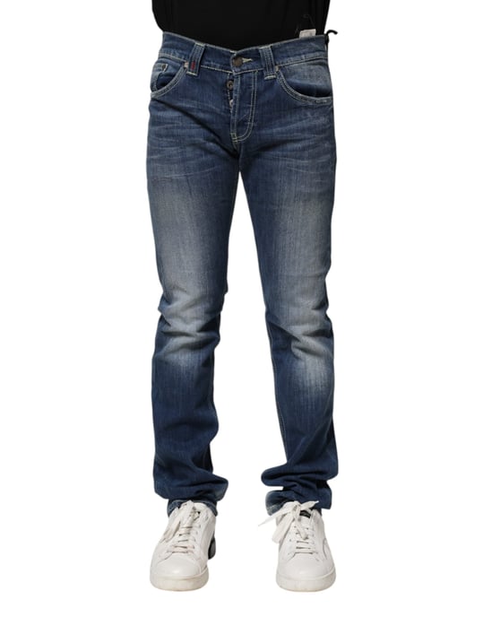 Dondup Blue Washed Skinny Fit Casual Men Denim Jeans - Image 1