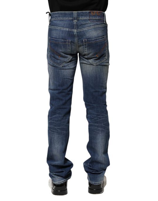 Dondup Blå Tvättad Skinny Fit Casual Herr Denim Jeans - Image 4