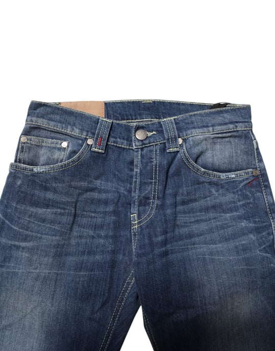 Dondup Blå Tvättad Skinny Fit Casual Herr Denim Jeans - Image 5