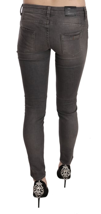 Costume National Grijs Gewassen Lage Taille Skinny Jeans - Image 4