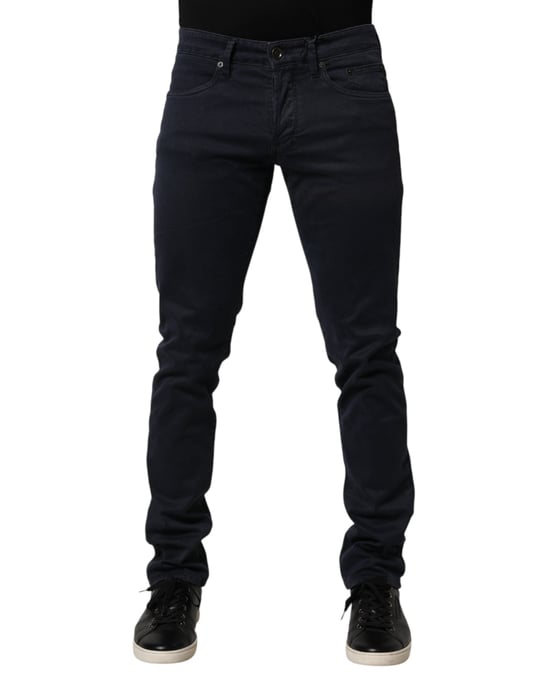 Siviglia Svart Mid Waist Bomull Skinny Denim Herrbyxor Jeans - Image 1