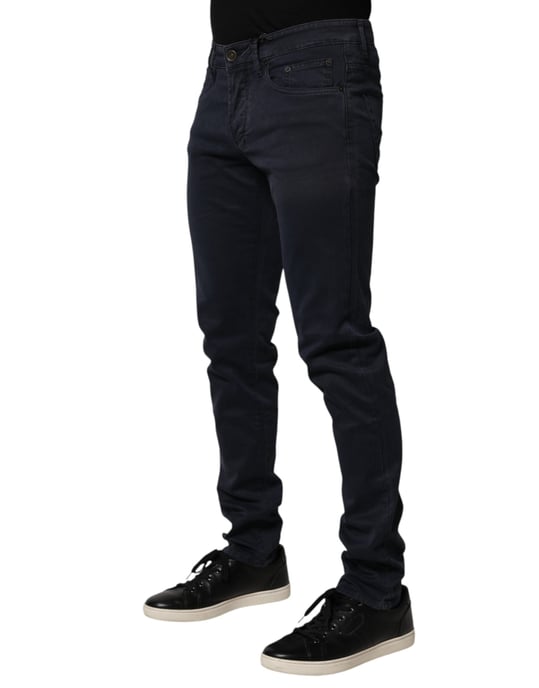 Siviglia Svart Mid Waist Bomull Skinny Denim Herrbyxor Jeans - Image 3