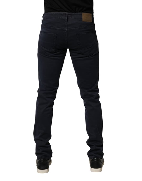 Siviglia Svart Mid Waist Bomull Skinny Denim Herrbyxor Jeans - Image 4