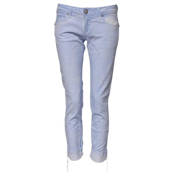 Acht Ljusblå Bomull Slim Fit Denim Låg Midja Jeans - Image 5