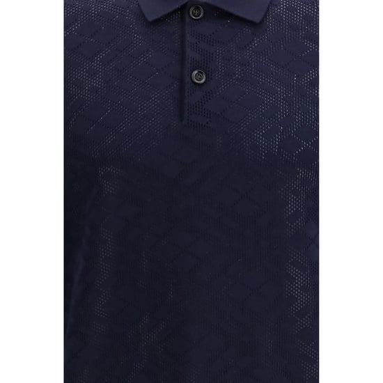 Burberry Blauwe Wol Polo Shirt - Image 3