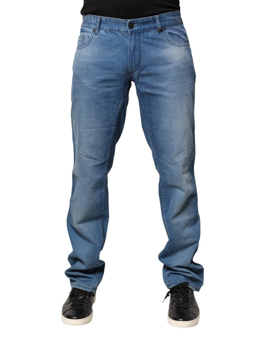 Verri Blauwe Gewassen Katoenen Skinny Fit Heren Denim Broek Jeans - Image 1