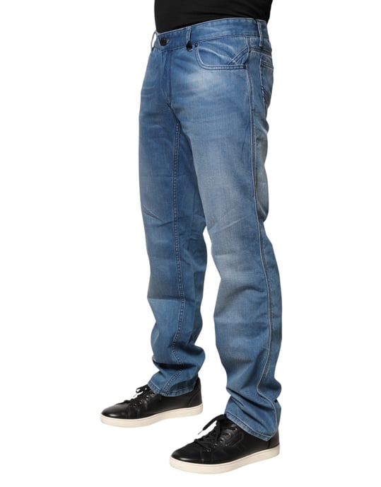 Verri Blauwe Gewassen Katoenen Skinny Fit Heren Denim Broek Jeans - Image 3