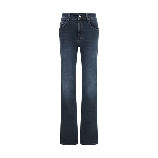Haikure Blue Cotton Flared Jeans - Image 1
