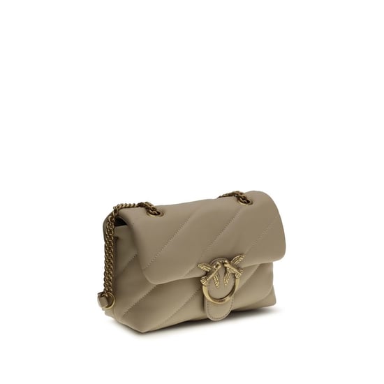 PINKO Beige Calf Leather Bos Taurus Shoulder Bag - Image 2