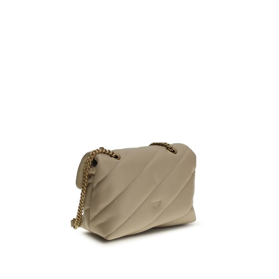 PINKO Beige Calf Leather Bos Taurus Shoulder Bag - Image 3