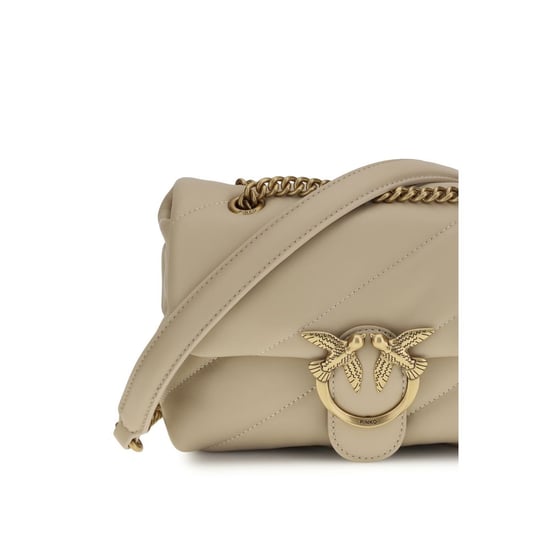 PINKO Beige Calf Leather Bos Taurus Shoulder Bag - Image 4