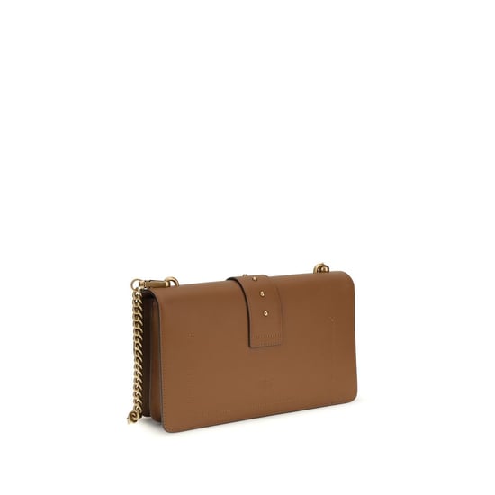 PINKO Brown Kalfskinnen Bos Taurus Schoudertas - Image 3