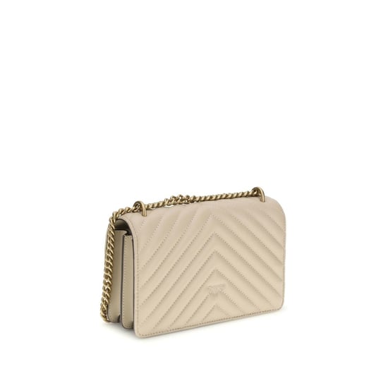 PINKO Beige Calf Leather Bos Taurus Shoulder Bag - Image 3