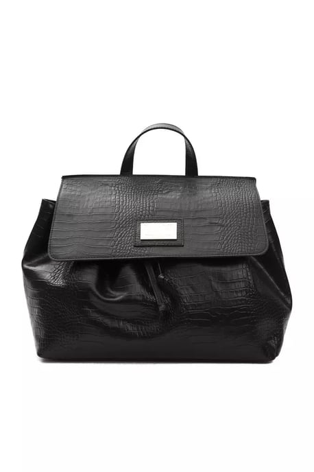 Pompei Donatella Black Leather Women Shoulder Bag - Image 1