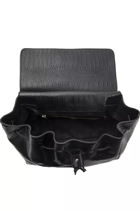 Pompei Donatella Black Leather Women Shoulder Bag - Image 5