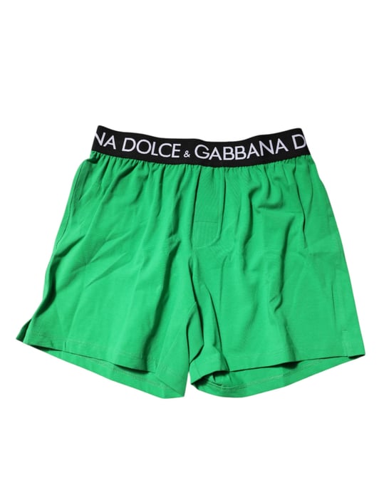 Dolce & Gabbana Green Cotton Regular Boxer Shorts Underwear - Image 1
