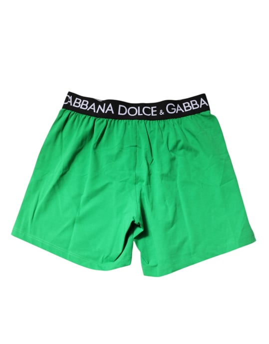Dolce & Gabbana Green Cotton Regular Boxer Shorts Underwear - Image 4