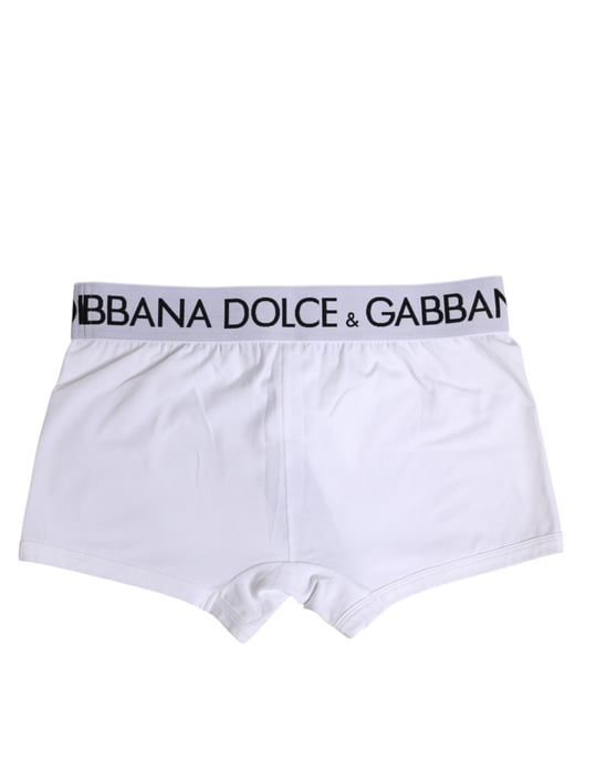 Dolce & Gabbana Witte Katoenen Stretch Reguliere Boxer Ondergoed - Image 3