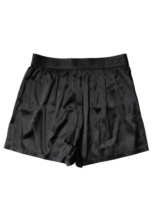 Dolce & Gabbana Svart Logo Midja Regular Boxer Shorts Underkläder - Image 4