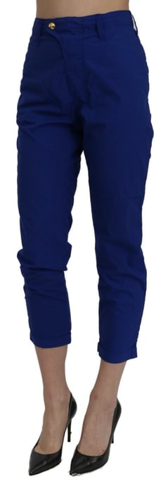 CYCLE Katoenen Koninklijk Blauw Hoge Taille Skinny Cropped Broekbroek - Image 3