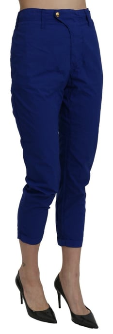 CYCLE Katoenen Koninklijk Blauw Hoge Taille Skinny Cropped Broekbroek - Image 5
