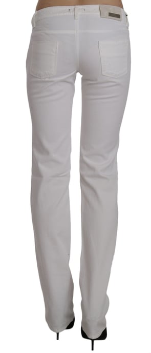 Costume National White Cotton Slim Fit Straight Jeans Pants - Image 3