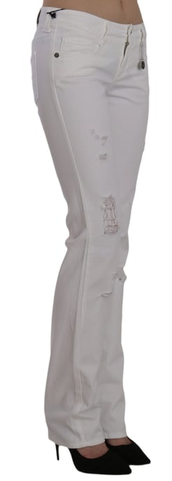 Costume National White Cotton Slim Fit Straight Jeans Pants - Image 4