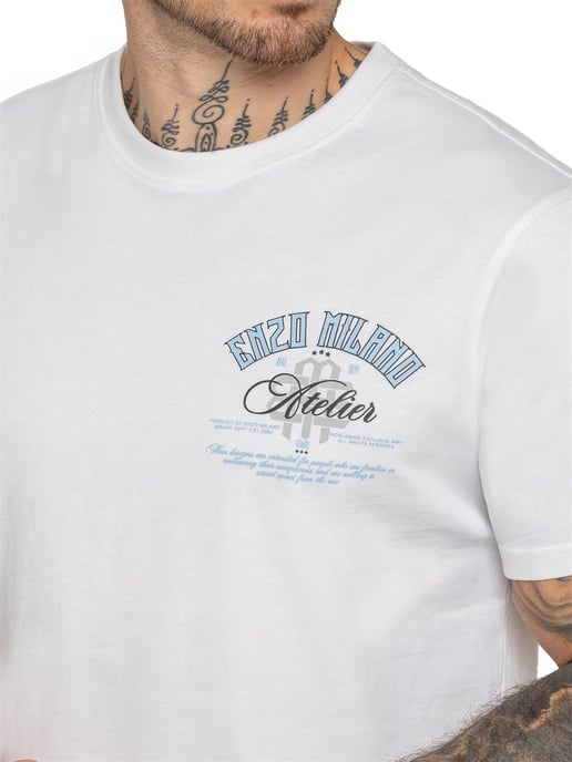 Enzo Milano | Mens Atelier Print T-Shirt - Image 4