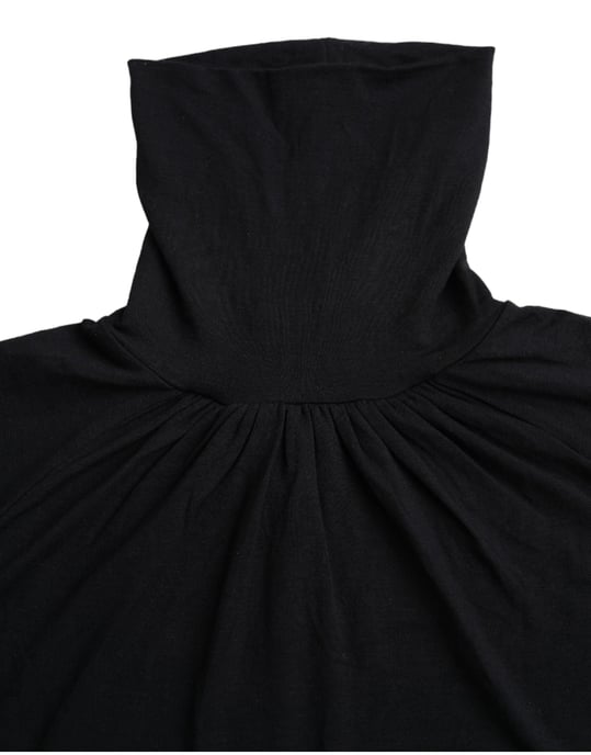 Costume National Zwarte Coltrui Viscose Korte Mouw Top - Image 6