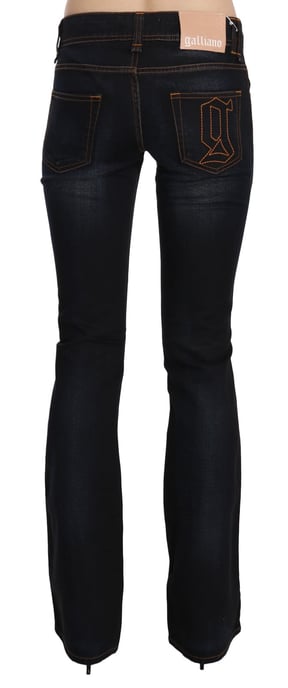 John Galliano Blåtvättad Midjehöga Regular Leg Boot Cut Denim Jeans - Image 3