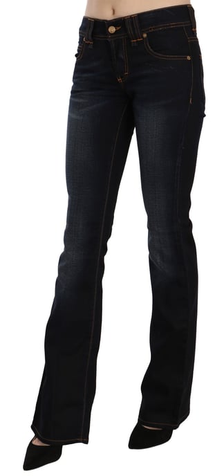John Galliano Blåtvättad Midjehöga Regular Leg Boot Cut Denim Jeans - Image 4