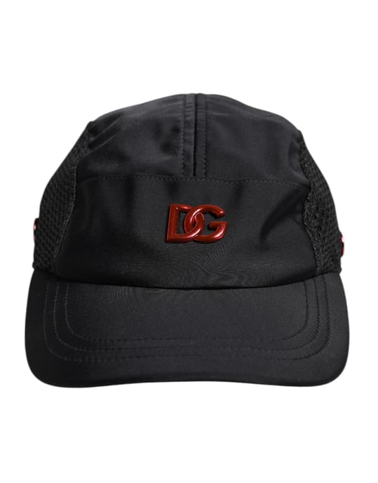 Dolce & Gabbana Zwarte Nylon DG Logo 6 Panelen Baseballpet - Image 2