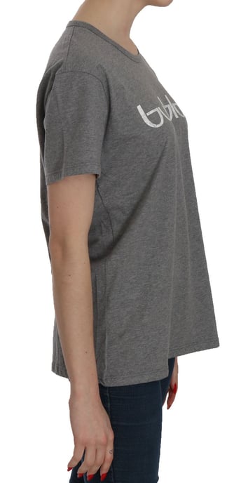BYBLOS Katoenen Grijze Korte Mouw Ronde Hals Top T-shirt Blouse - Image 3