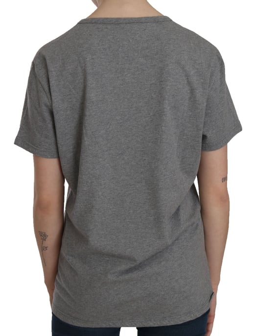 BYBLOS Katoenen Grijze Korte Mouw Ronde Hals Top T-shirt Blouse - Image 5